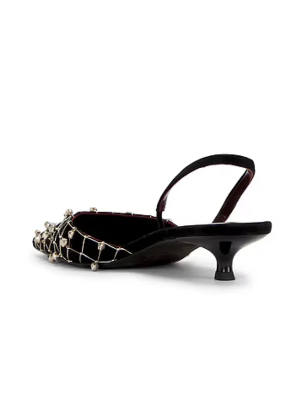 Tory Burch Bell Slingbacks Heels Black silver bell shoes Revolve 10